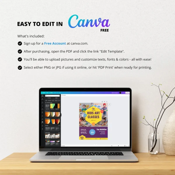 Kids Education Flyer for Canva Free v2, Editable and Printable Template